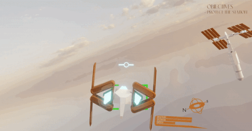 An animation of a mock space combat game