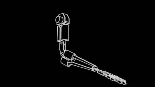 An animated robotic arm