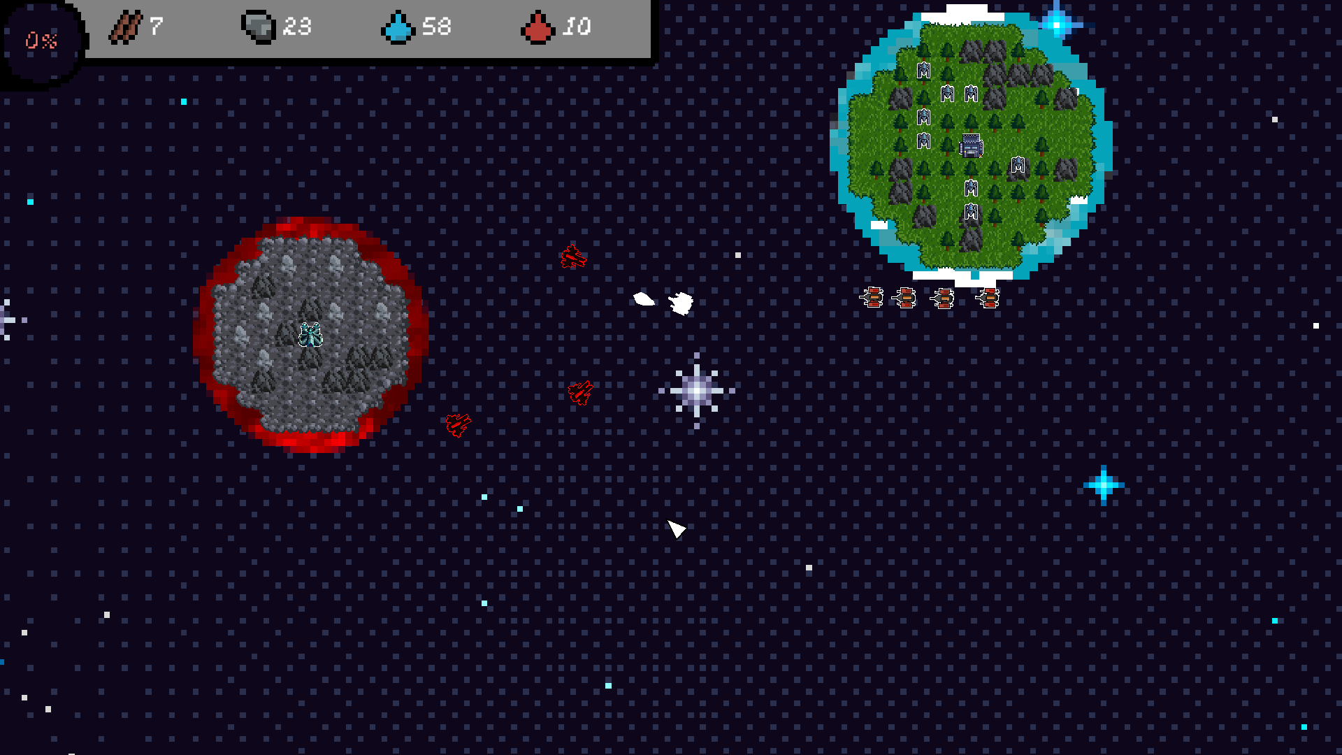 Galactix screenshot (top down 4X tower defense)
